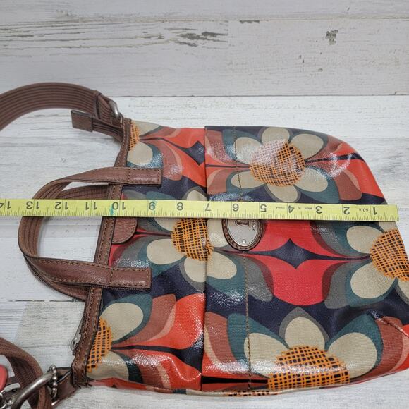 Fossil Multicolor Floral Crossbody Bag & Coin Holder EUC - Picture 9 of 11